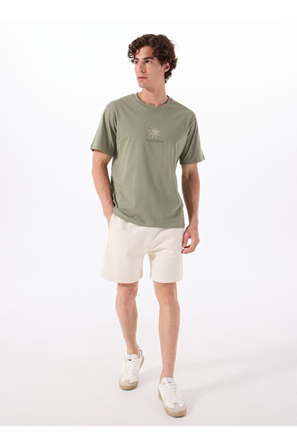 Jack & Jones Turuncu Erkek Rahat T-Shirt 12288516_JORMINDFUL TEE SS CREW NEC