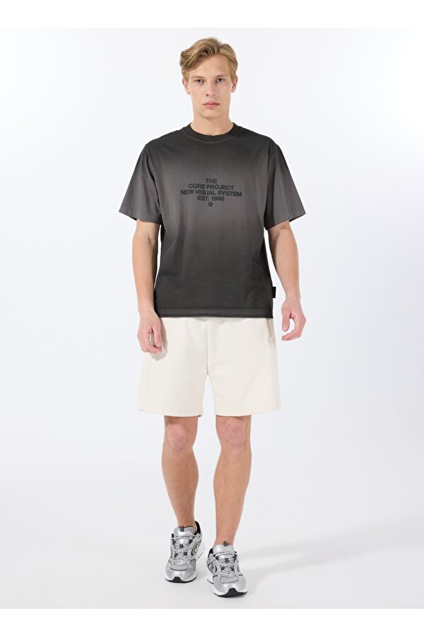 Jack & Jones Bisiklet Yaka Siyah Erkek T-Shirt 12276661_JCOHORIZON FADE SPRAY TEE