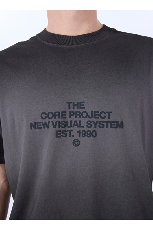 Jack & Jones Bisiklet Yaka Siyah Erkek T-Shirt 12276661_JCOHORIZON FADE SPRAY TEE