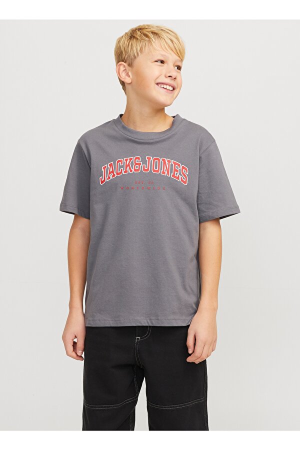 Jack & Jones Baskılı Füme Erkek Çocuk T-Shirt 12258924
