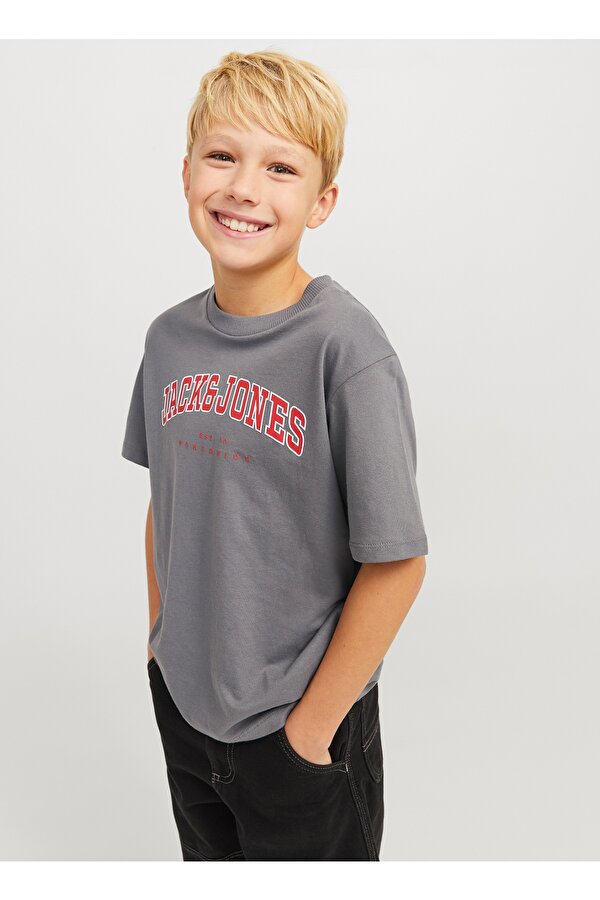 Jack & Jones Baskılı Füme Erkek Çocuk T-Shirt 12258924