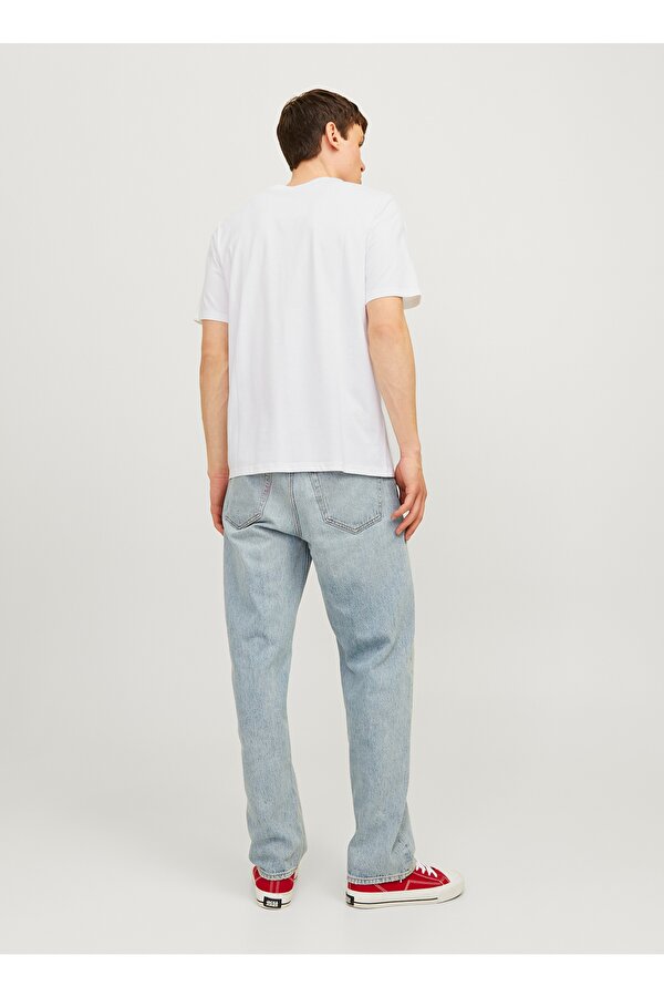 Jack & Jones Beyaz Erkek Regular Fit T-Shirt 12256774_JJTILEY TEE SS CREW NECK L