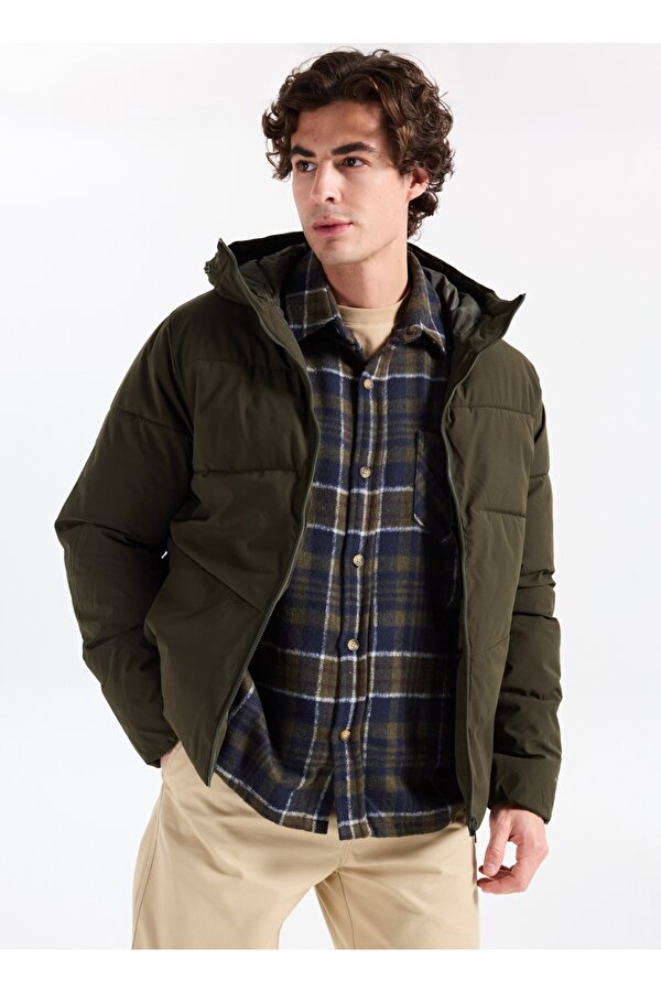 Jack & Jones Bordo Erkek Mont 12283517_JJGLOBAL PUFFER JACKET