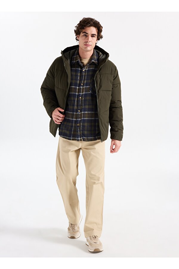 Jack & Jones Bordo Erkek Mont 12283517_JJGLOBAL PUFFER JACKET