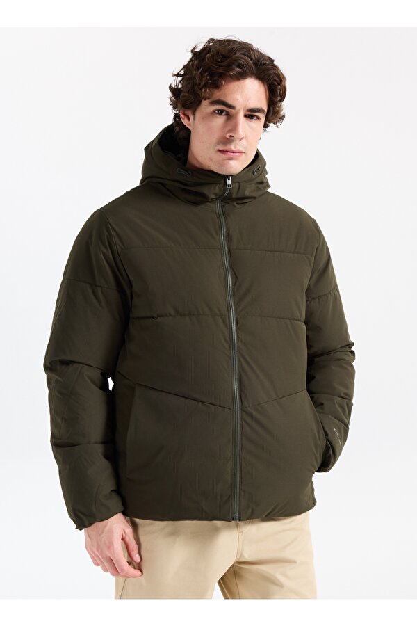 Jack & Jones Bordo Erkek Mont 12283517_JJGLOBAL PUFFER JACKET