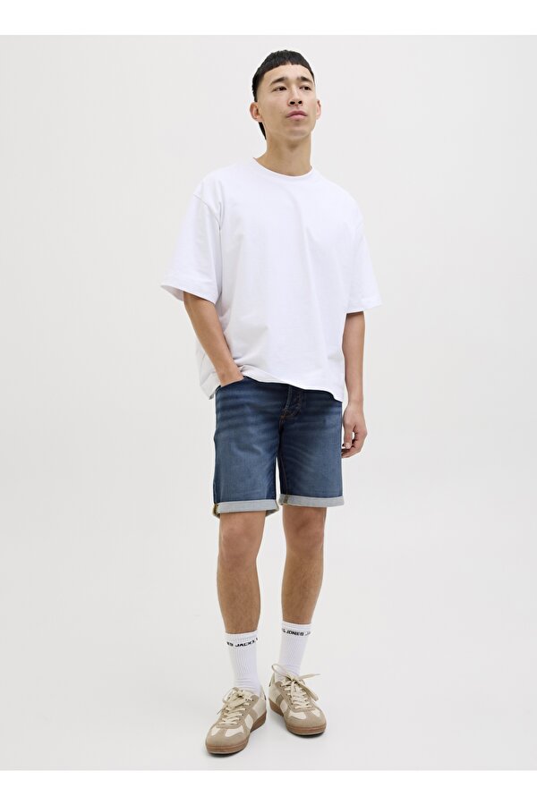 Jack & Jones Mavi Erkek Normal Bel Normal Kalıp Denim Şort 12269605_JJIRICK JJICON I.K. SHORTS