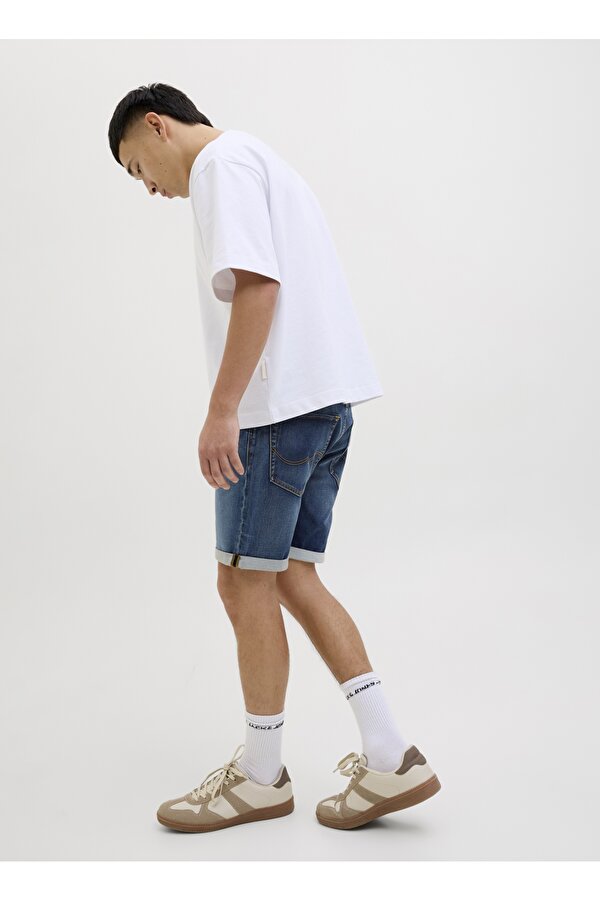 Jack & Jones Mavi Erkek Normal Bel Normal Kalıp Denim Şort 12269605_JJIRICK JJICON I.K. SHORTS