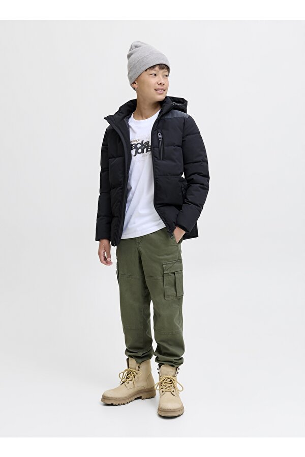 Jack & Jones Normal Bel Lastikli Paça Yeşil Erkek Çocuk Kargo Pantolon 12268361