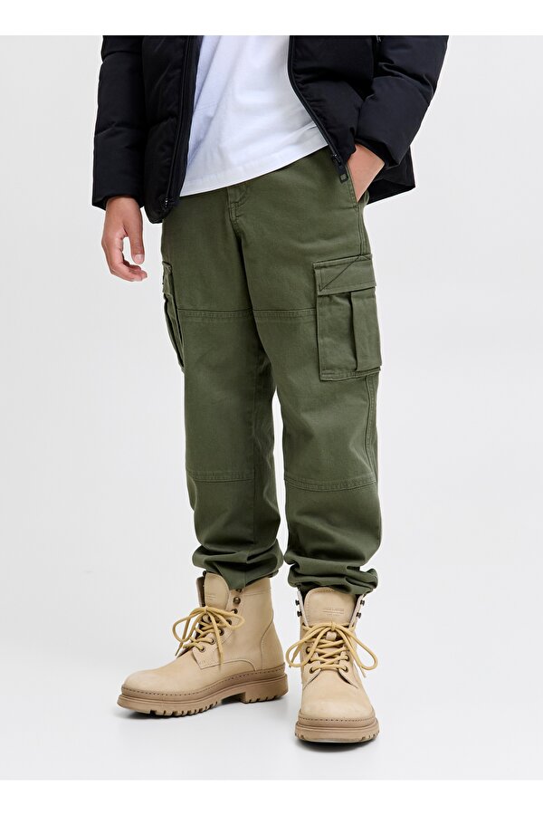 Jack & Jones Normal Bel Lastikli Paça Yeşil Erkek Çocuk Kargo Pantolon 12268361