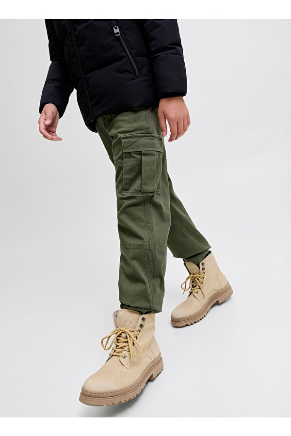 Jack & Jones Normal Bel Lastikli Paça Yeşil Erkek Çocuk Kargo Pantolon 12268361