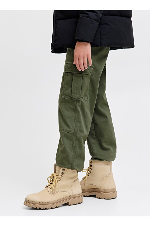 Jack & Jones Normal Bel Lastikli Paça Yeşil Erkek Çocuk Kargo Pantolon 12268361