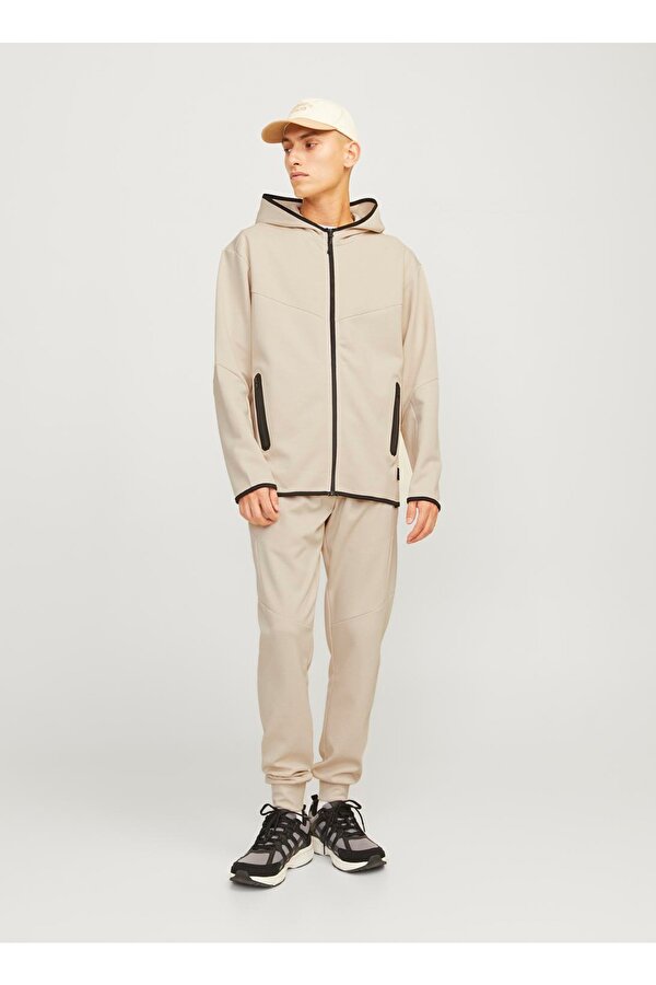 Jack & Jones Normal Bel Lastikli Paça Bej Erkek Pantolon JPSTWILL FUSION SWEAT PANTS NOOS