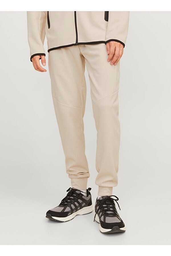 Jack & Jones Normal Bel Lastikli Paça Bej Erkek Pantolon JPSTWILL FUSION SWEAT PANTS NOOS