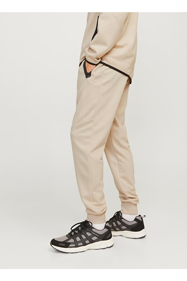 Jack & Jones Normal Bel Lastikli Paça Bej Erkek Pantolon JPSTWILL FUSION SWEAT PANTS NOOS