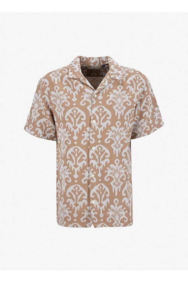 Jack & Jones Rahat Kahve Erkek Gömlek JPRBLUALIJAH JACQUARD RESORT SHIRT