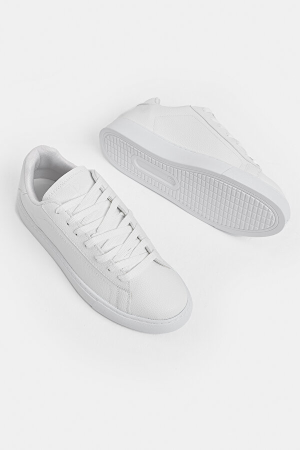 Tonny Black Erkek Beyaz Poli Taban Bağcıklı Günlük Spor Ayakkabı