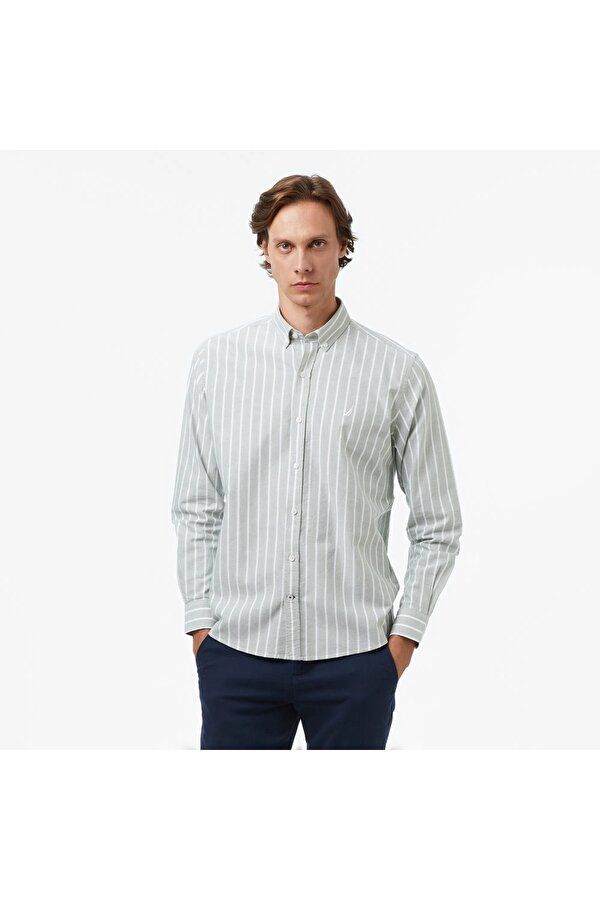 NAUTICA Classic Fit Erkek Çizgili Gömlek W57405T