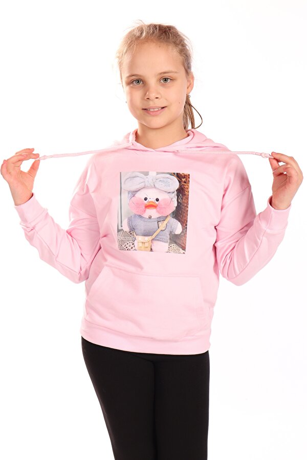 Toontoy Kids Toontoy Kız Çocuk  Ördek Baskılı Sweatshirt