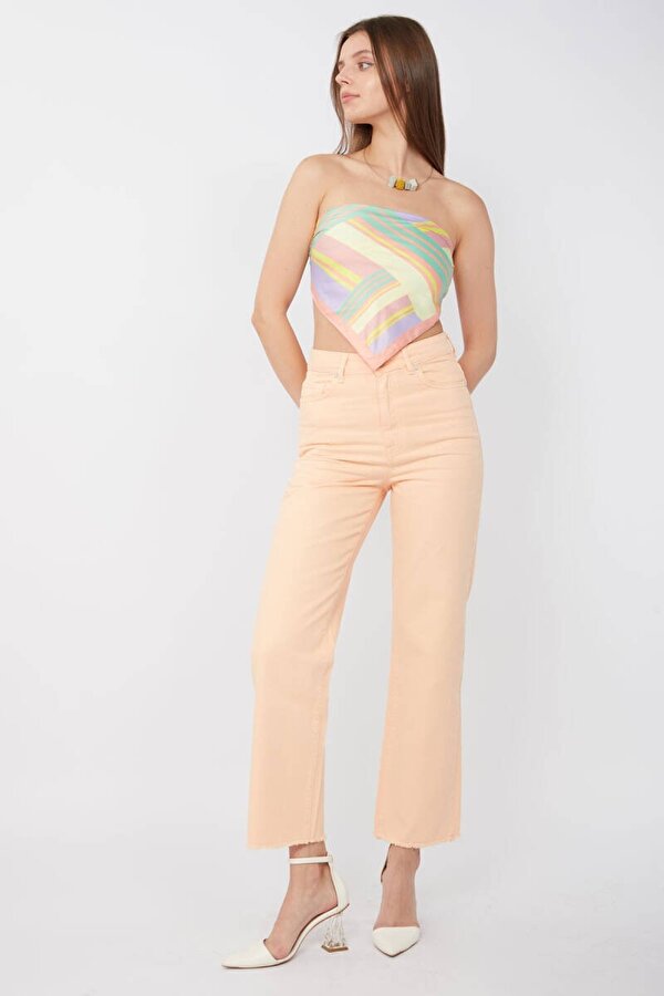 Banny Jeans Kadın Basic Paçası Kesik Jean Pantolon Somon