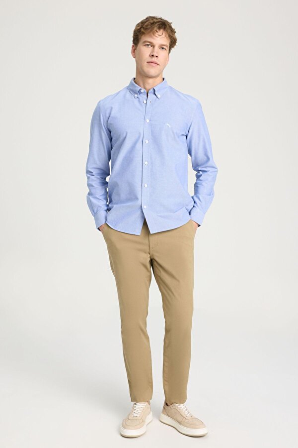 Wrangler Regular Fit Normal Kesim %100 Pamuk Açık Mavi Oxford Gömlek