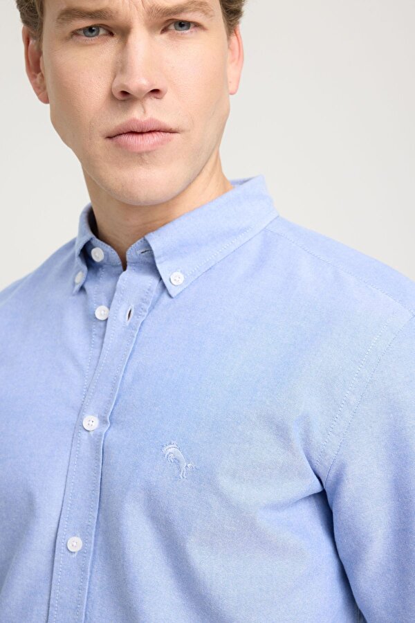 Wrangler Regular Fit Normal Kesim %100 Pamuk Açık Mavi Oxford Gömlek