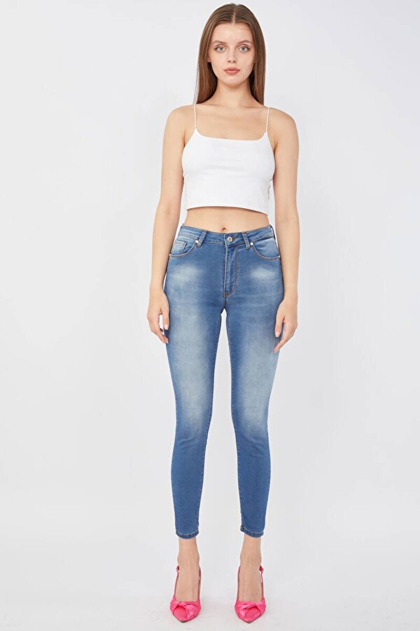 Banny Jeans Kadın Skinny Fit Esnek Pantolon Mavi