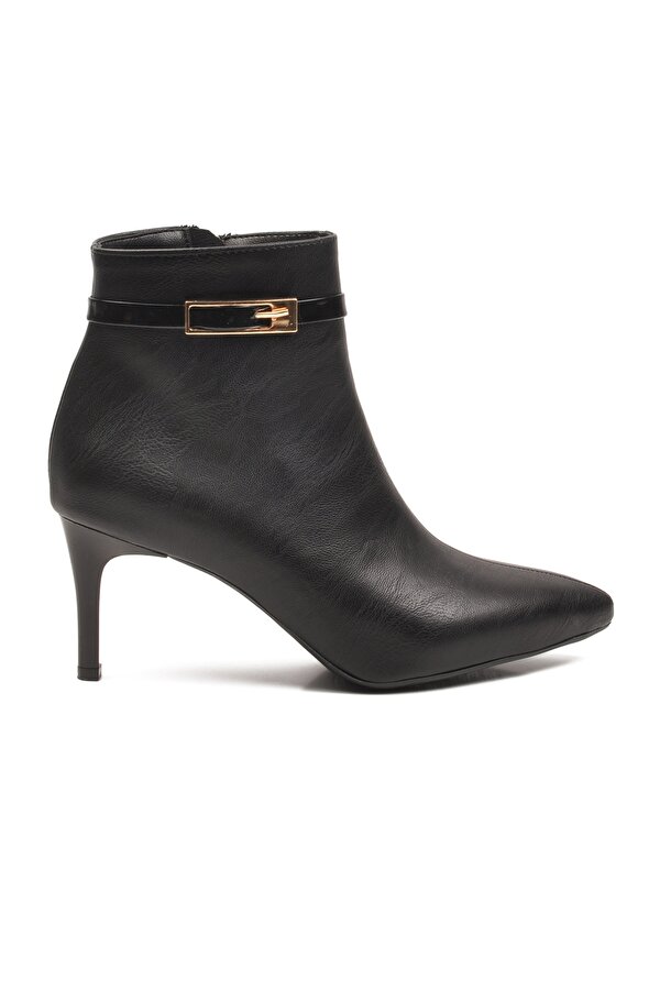 A Spor Aspor Siyah İçi Polarlı Fermuarlı Kadın Topuklu Bot