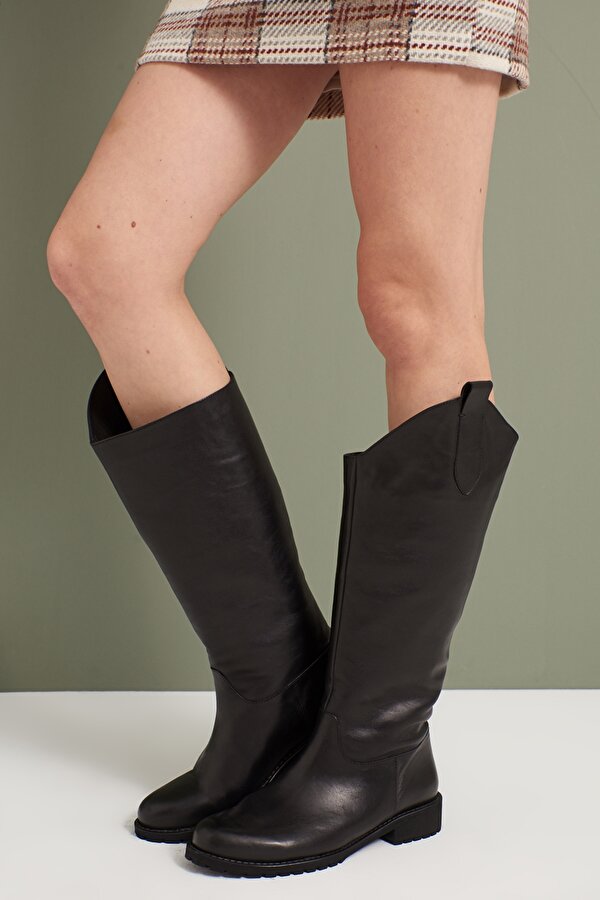 Ziya Kadın Hakiki Deri Çizme 15319Z8022 Siyah