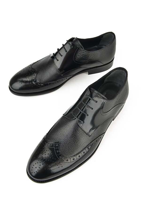 Ziya Erkek Hakiki Deri Ayakkabı 133145Z625 Siyah