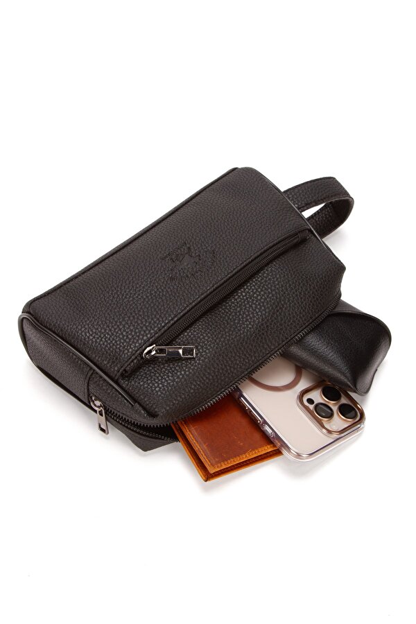 Newish Polo Erkek Vegan Deri Siyah Portföy Clutch Traş Kozmetik Bakım Ve Günlük El Çantası  new381