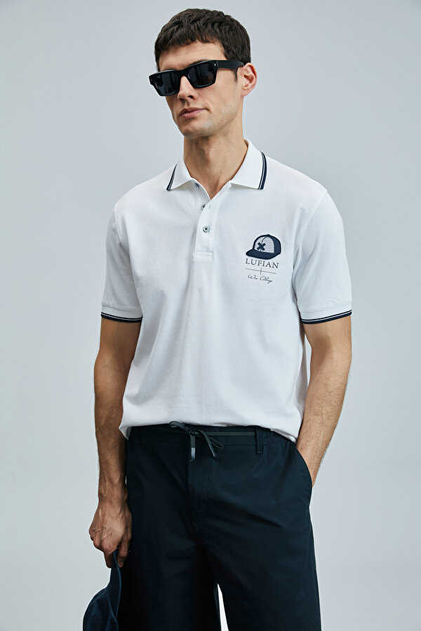 Lufian Erkek Polo Yaka T Shirt 111040223 BEYAZ