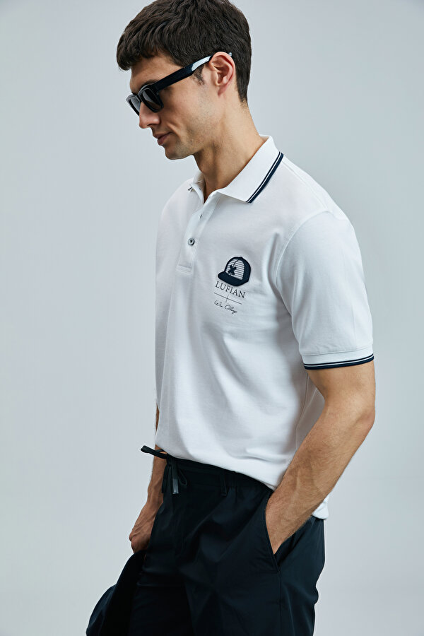 Lufian Erkek Polo Yaka T Shirt 111040223 BEYAZ