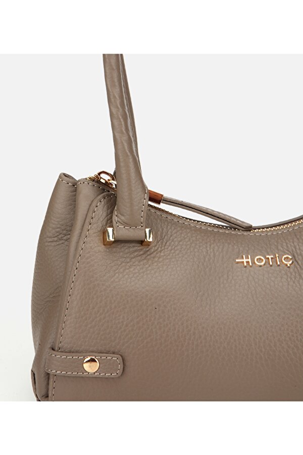 Hotiç Kadın Deri Vizon Bowling Omuz Çantası