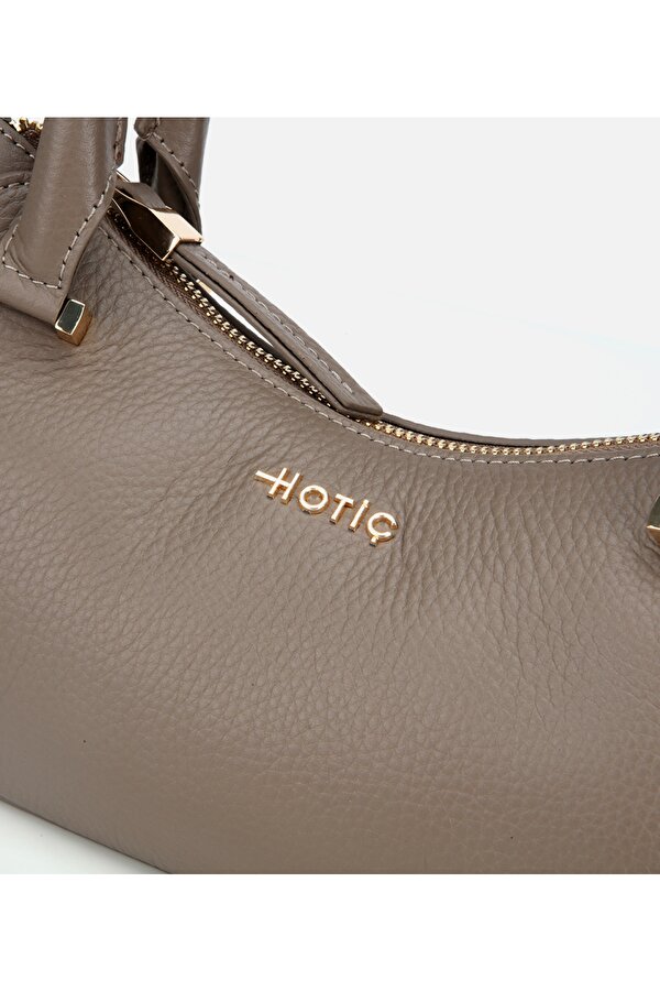 Hotiç Kadın Deri Vizon Bowling Omuz Çantası