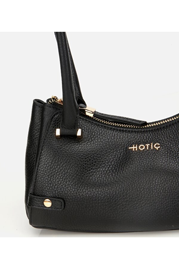 Hotiç Kadın Deri Siyah Bowling Omuz Çantası