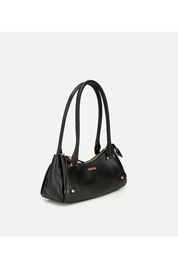 Hotiç Kadın Deri Siyah Bowling Omuz Çantası