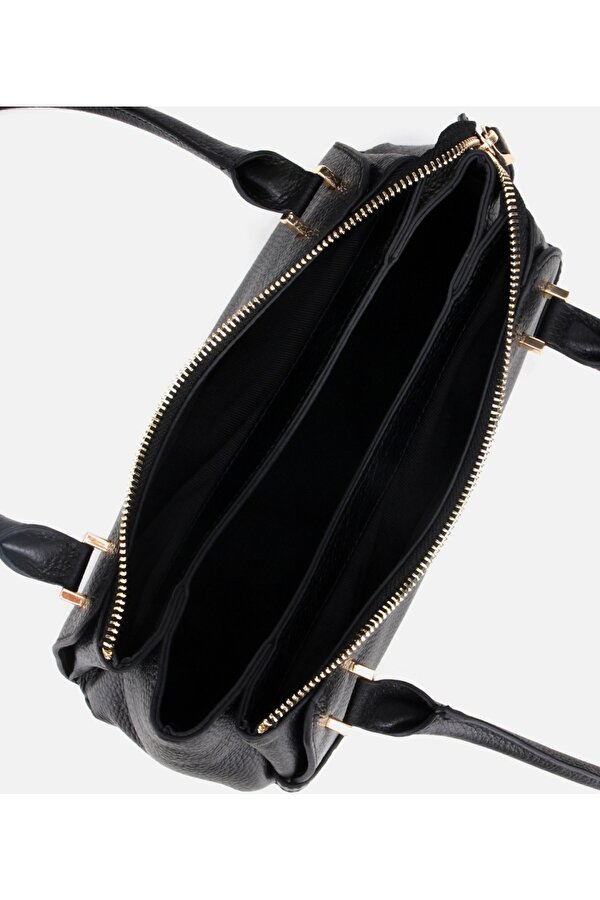 Hotiç Kadın Deri Siyah Bowling Omuz Çantası