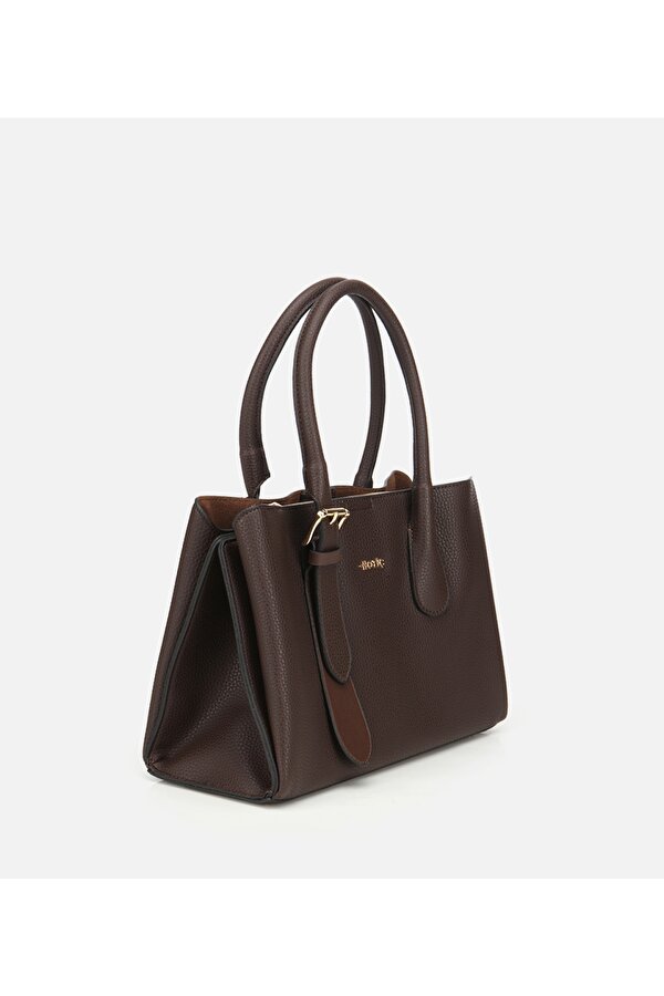 Hotiç Kadın Kahverengi Kemer Detaylı Omuz Çantası