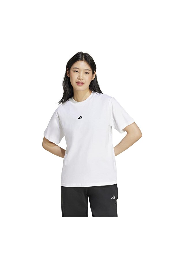 adidas Essentials Small Logo Cotton Kadın Beyaz Tişört