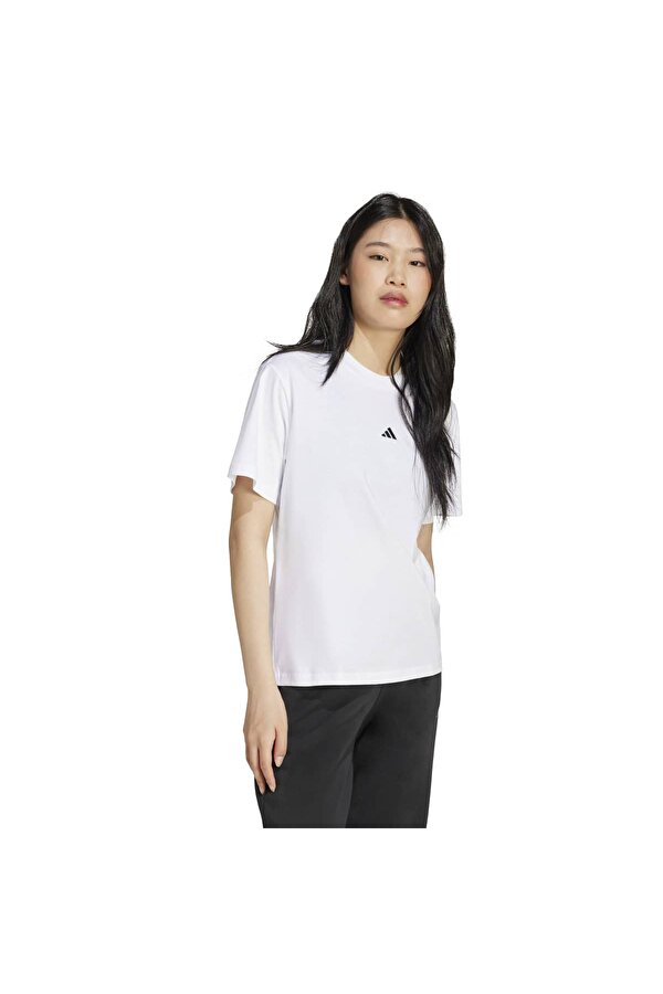 adidas Essentials Small Logo Cotton Kadın Beyaz Tişört