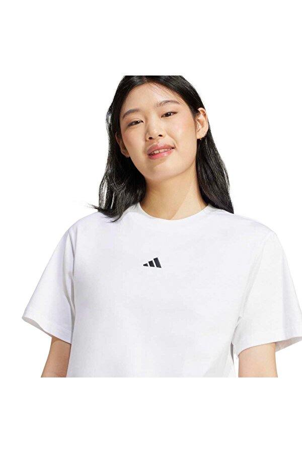 adidas Essentials Small Logo Cotton Kadın Beyaz Tişört