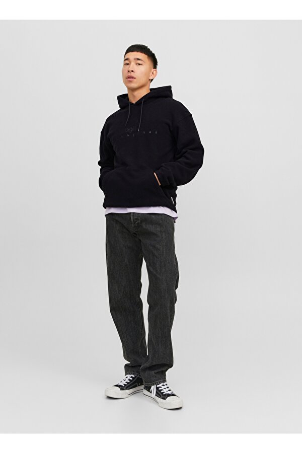 Kapüşon Yaka Siyah Erkek Sweatshırt 12242470_JORSILVERLAKE FLEECE HOOD
