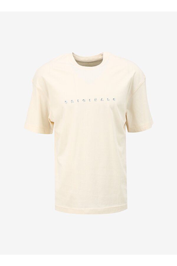 Yuvarlak Yaka Krem Erkek T-Shirt JOREASTER ACTIVITY TEE SS CREW NECK
