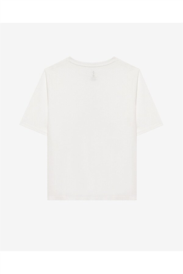 Skechers W Lounge Regular Crew Neck T-shirt Kadın Off White Tshirt S2510327-102