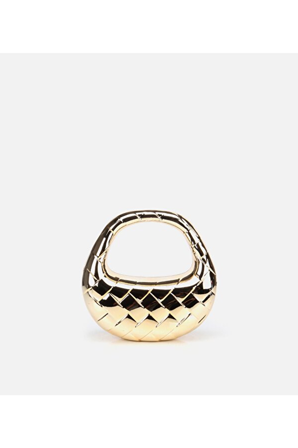 Hotiç Kadın Gold Metalik Dokulu Portföy Çanta