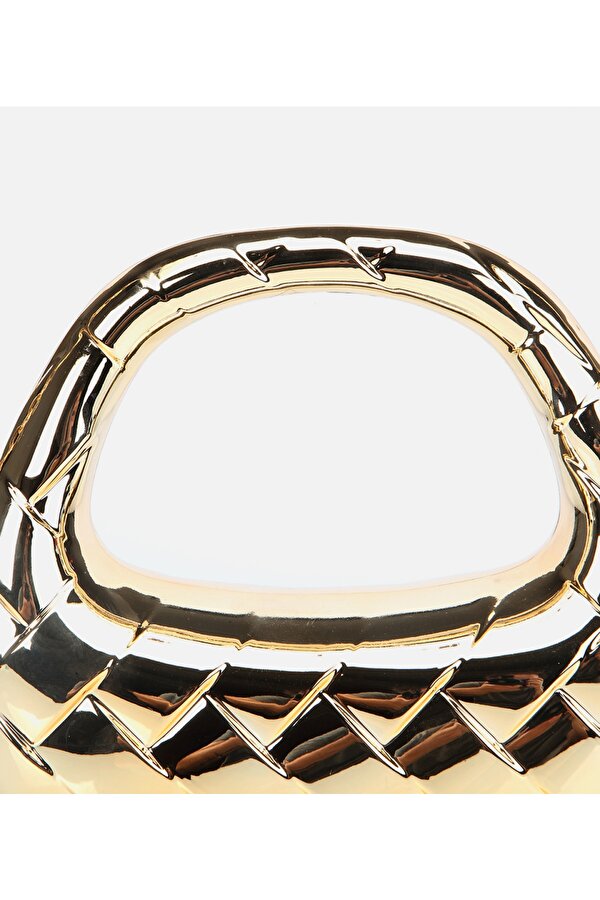 Hotiç Kadın Gold Metalik Dokulu Portföy Çanta