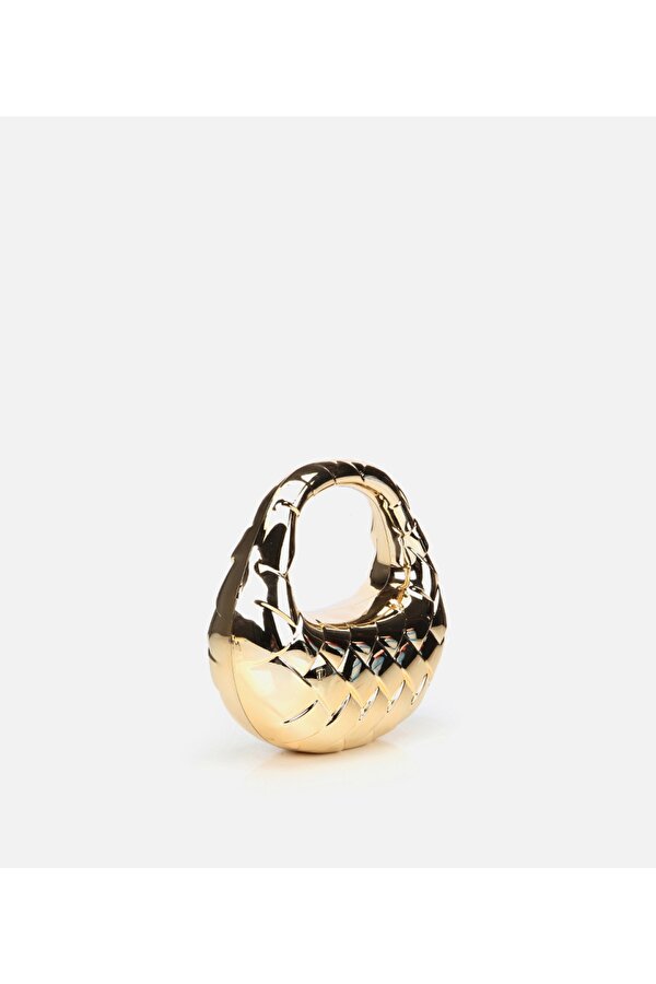 Hotiç Kadın Gold Metalik Dokulu Portföy Çanta