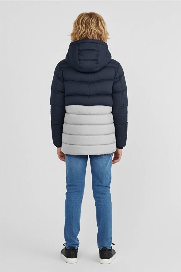 D1fference İçi Kürklü Kapüşonlu Jel Elyaf Dolgulu Şişme Erkek Çocuk Kışlık Mont (Çift Renk)