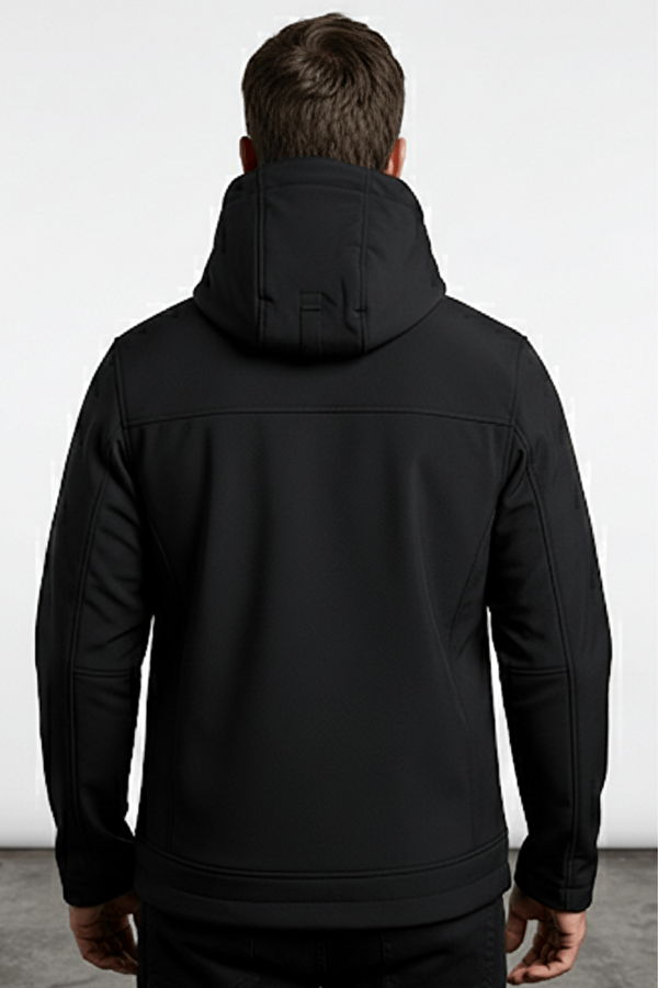 GENIUS STORE Erkek Mont İçi Polarlı Softshell Mont Su ve Rüzgar Geçirmez Kapüşonlu Spor Mont