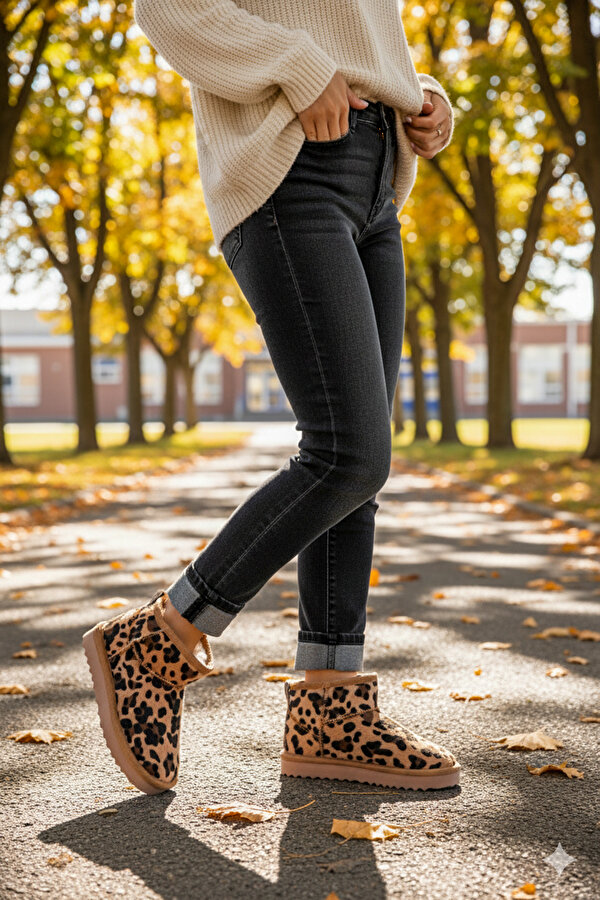 Daxtors Retro İçi Kürklü Soğuk Geçirmez Çocuk Bot